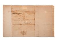 [POLITICS]. LIVINGSTON, Walter (1740-1797). Autograph letter signed ("Walter Livingston"), with franking signature on address panel of integral leaf ("Walter Livingston"), to an unnamed recipient. Manor Livingston, 30 November 1794.