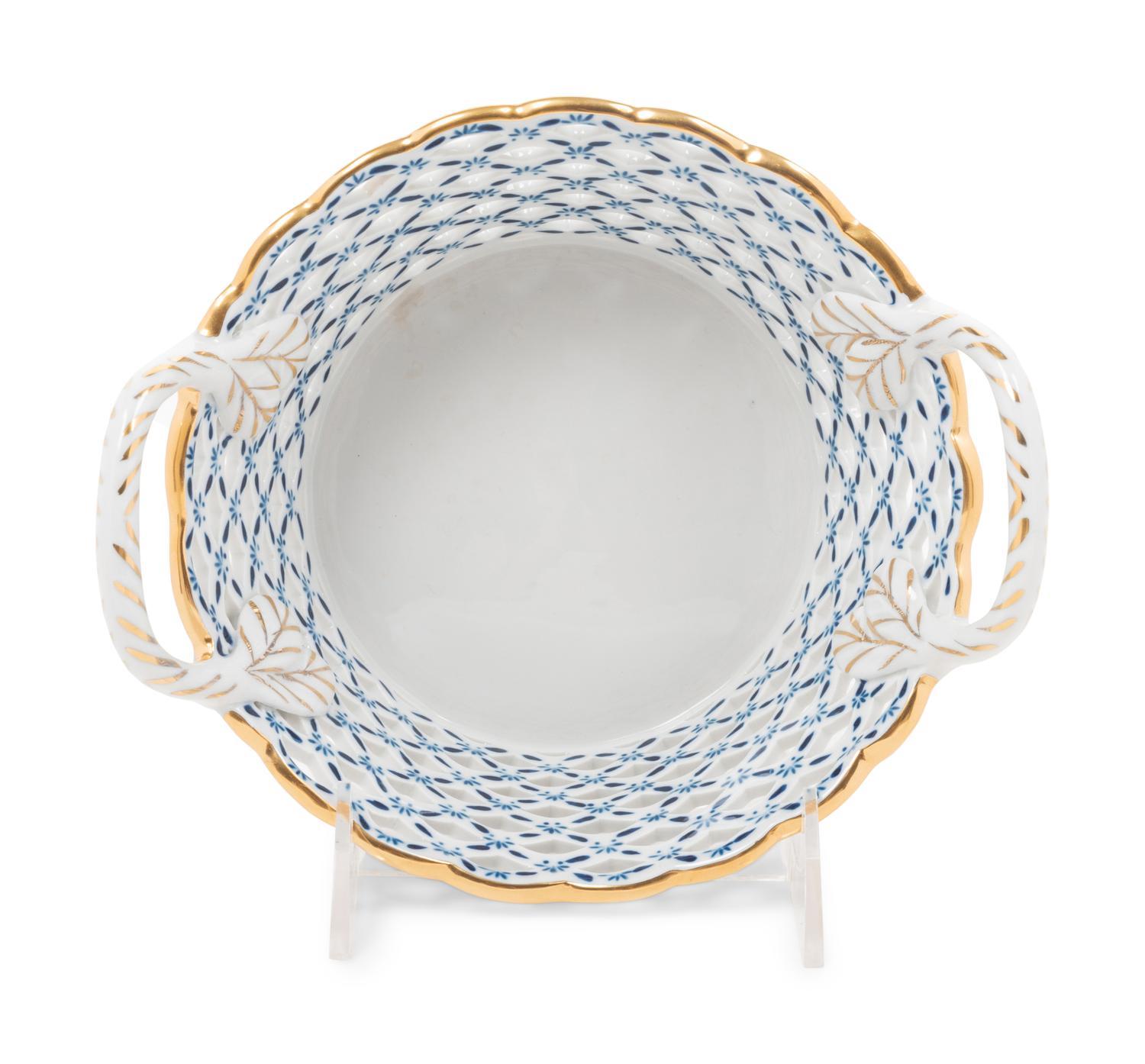 A Continental Porcelain Basket
