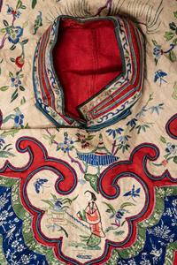 A Red Ground Embroidered Silk Lady's Jacket and Pants