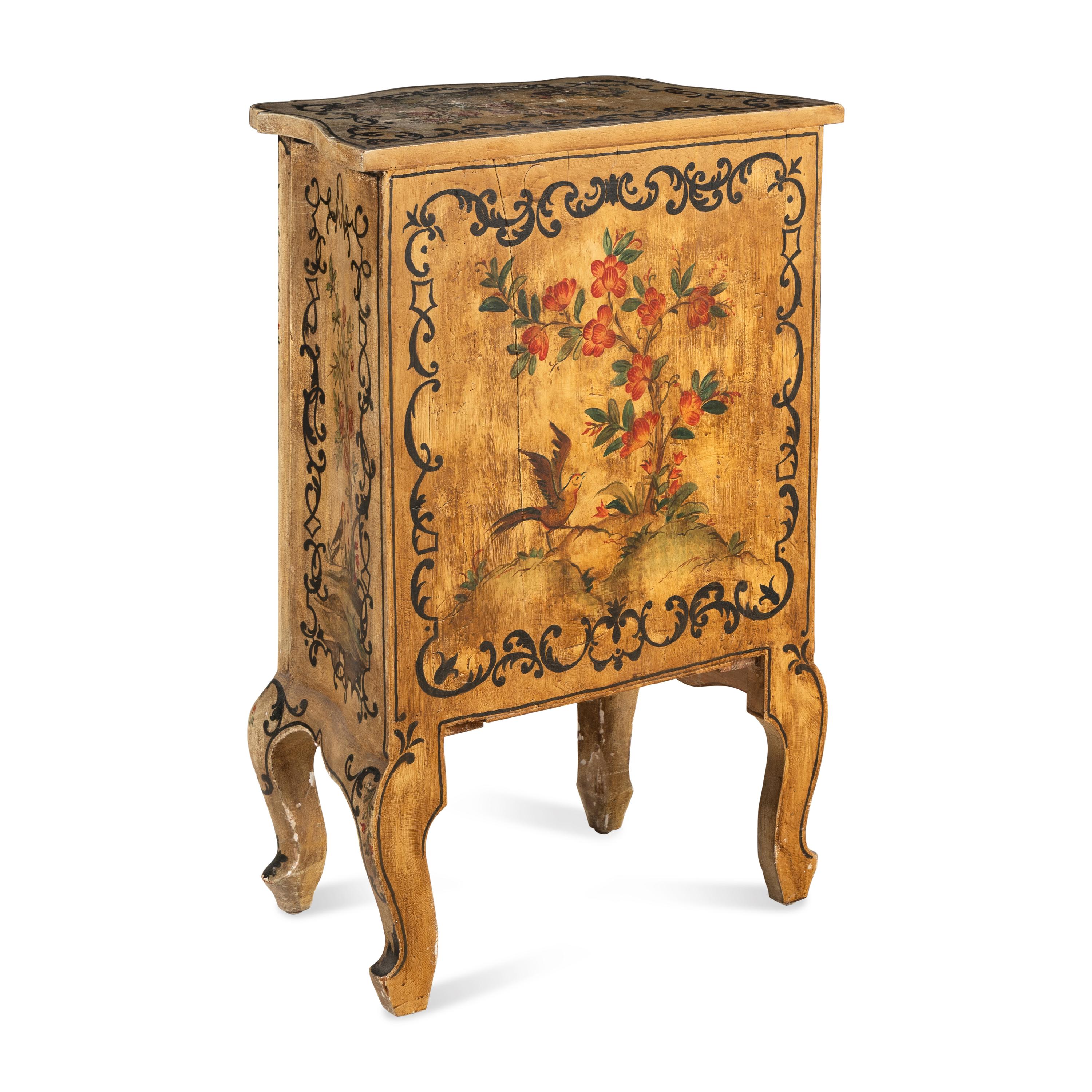 An Italian Polychrome Painted Commodino