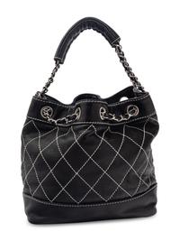 Chanel Surpique Leather Bucket Bag