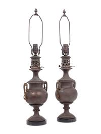 Two Pairs of French Bronze Lamps