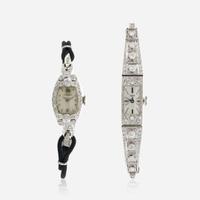 A collection of two lady's diamond wristwatches, Longines, Viccanta