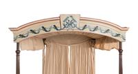 A George III Mahogany and Polychrome Decorated Tester Bed
