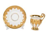 Ten Meissen and Style of Porcelain Teacups and Saucers — 19TH/20TH CENTURY
