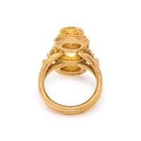 LUNA FELIX GOLDSMITH, YELLOW GOLD AND COLORED SAPPHIRE RING