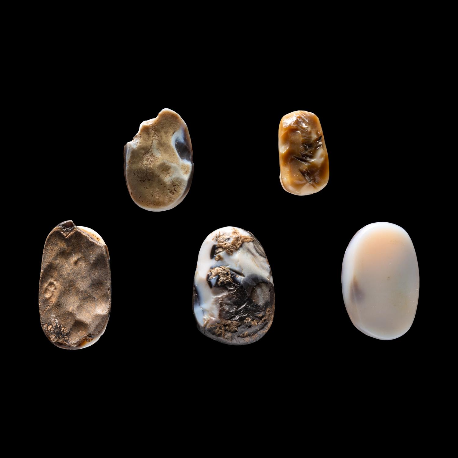 Five Roman Onyx Cameos of Female Portrait Heads