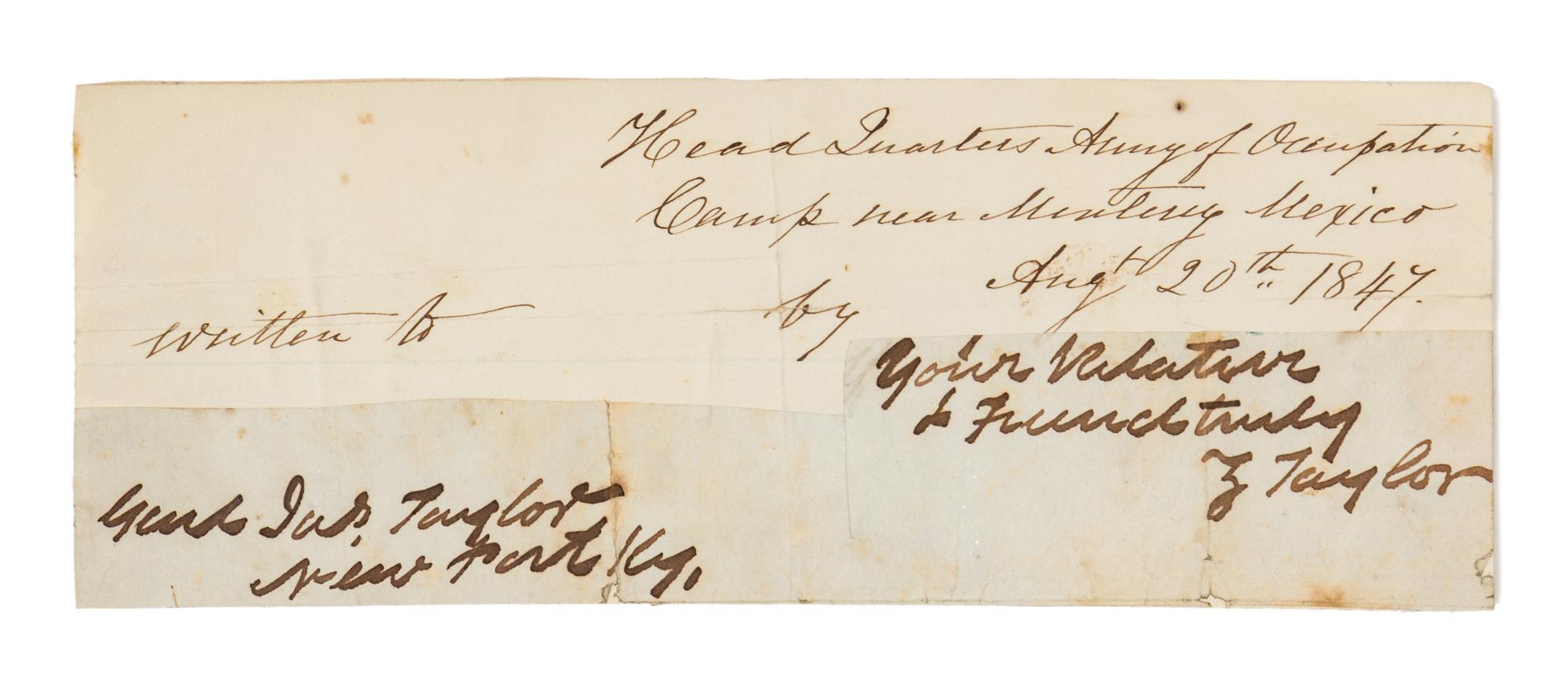 TAYLOR, Zachary (1784-1850). Clipped signature.