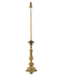 A Neoclassical Gilt Bronze Floor Lamp