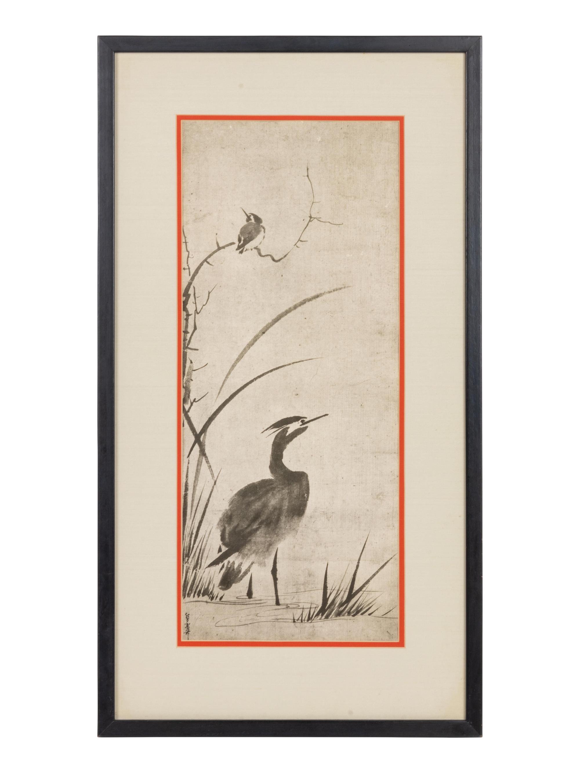 A Japanese Ink Painting on Paper