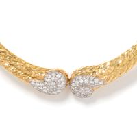 DAVID WEBB, YELLOW GOLD, PLATINUM AND DIAMOND COLLAR NECKLACE