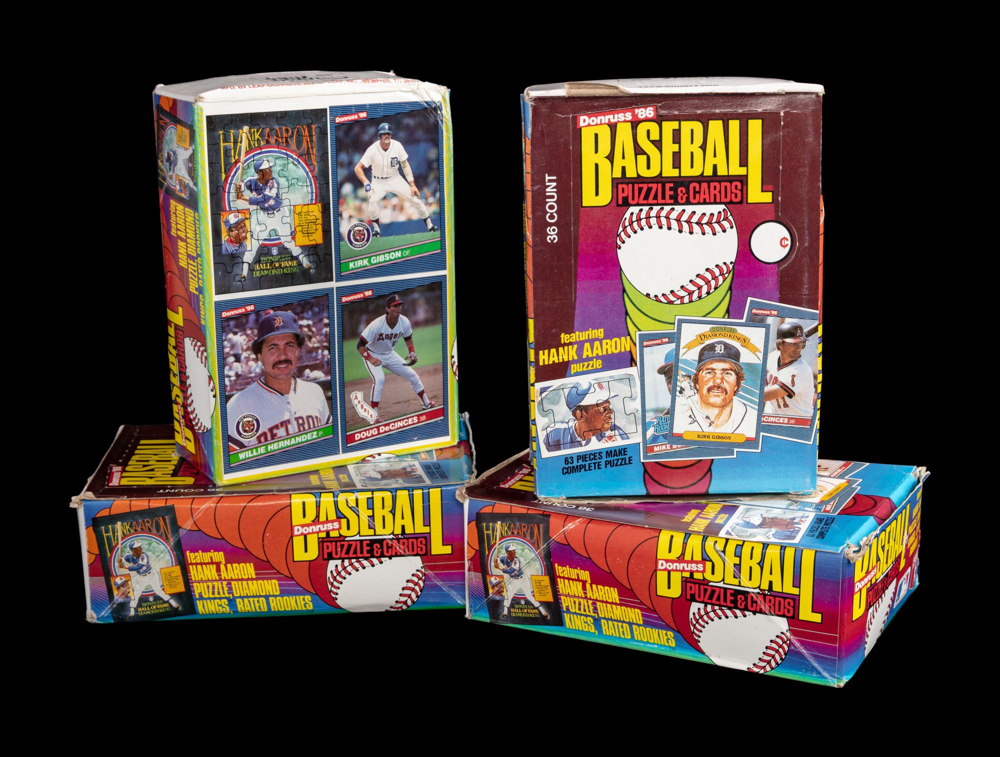 A Collection of 1986 Donruss Baseball Card Wax Boxes (x4)