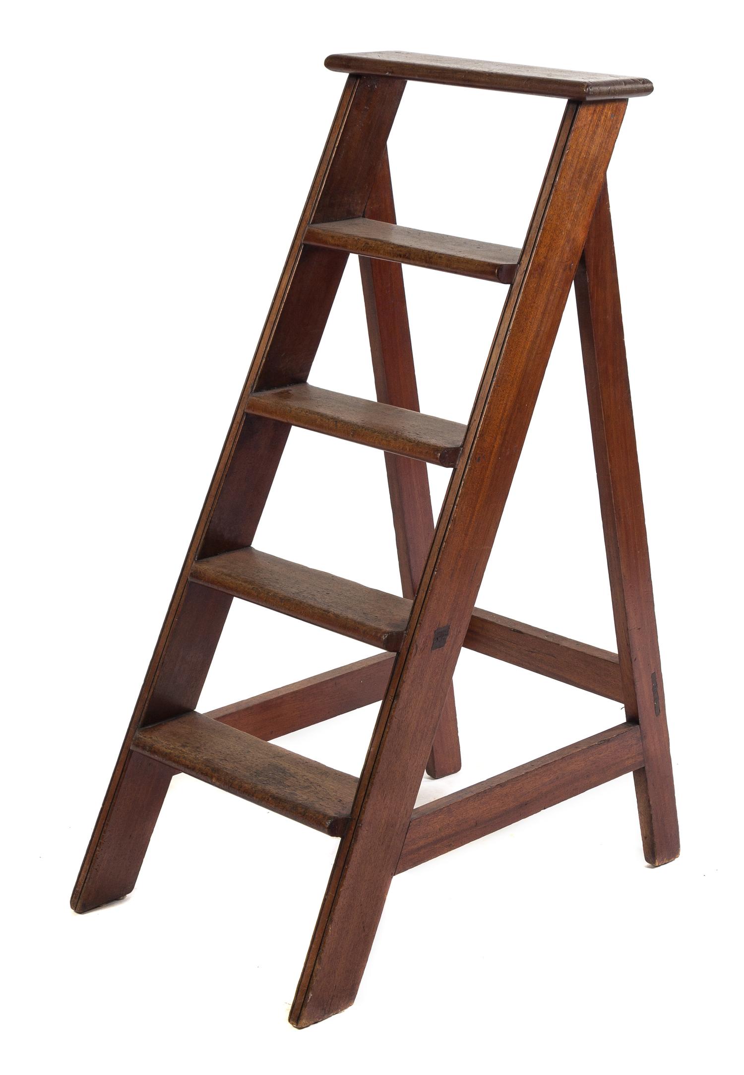 A Set of Regency Mahogany Library Steps Height 41 1/2 inches. — 19TH CENTURY