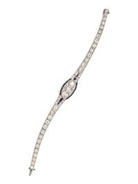 ART DECO, DIAMOND AND SYNTHETIC SAPPHIRE BRACELET
