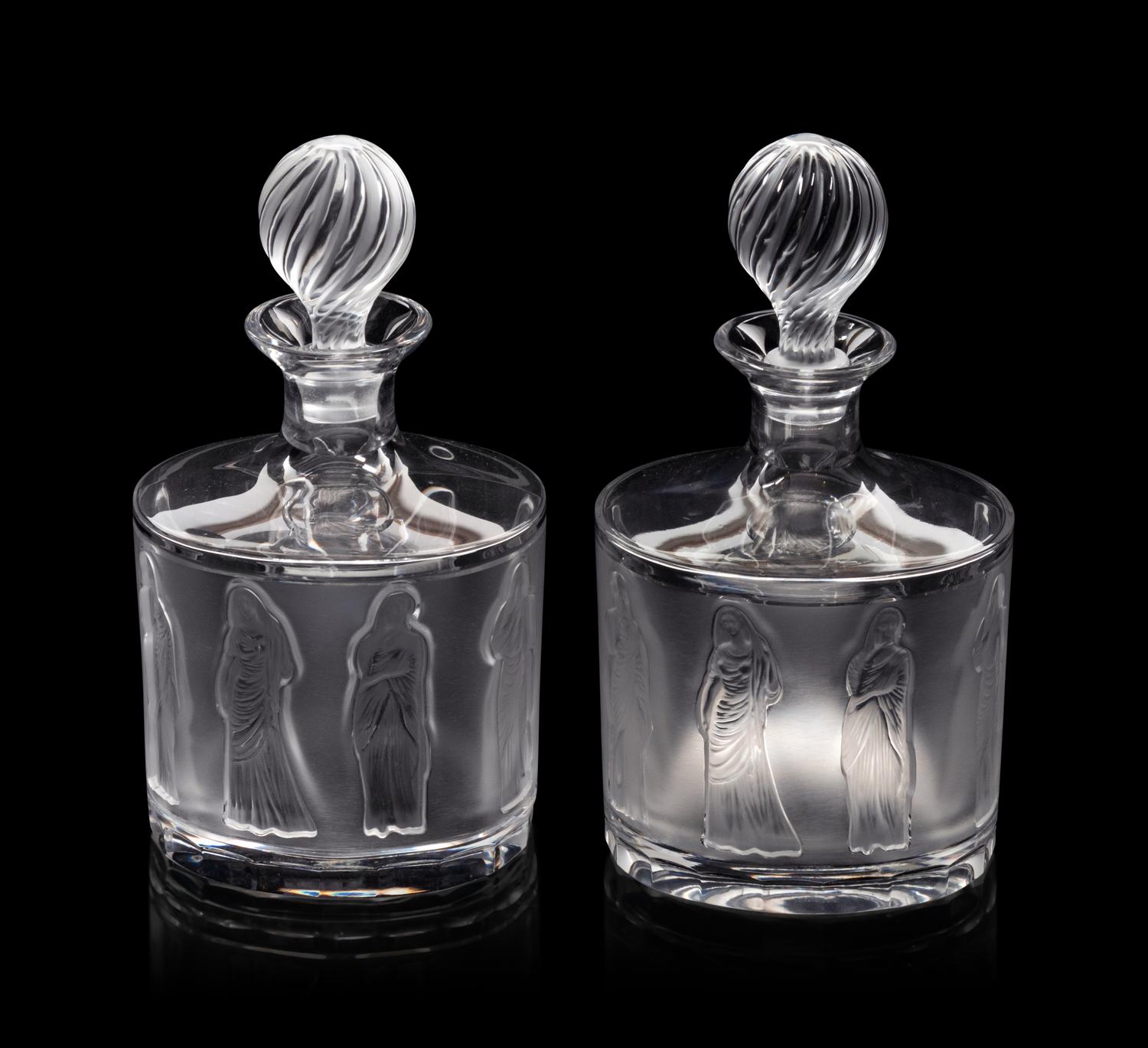 A Pair of Lalique Femmes Decanters