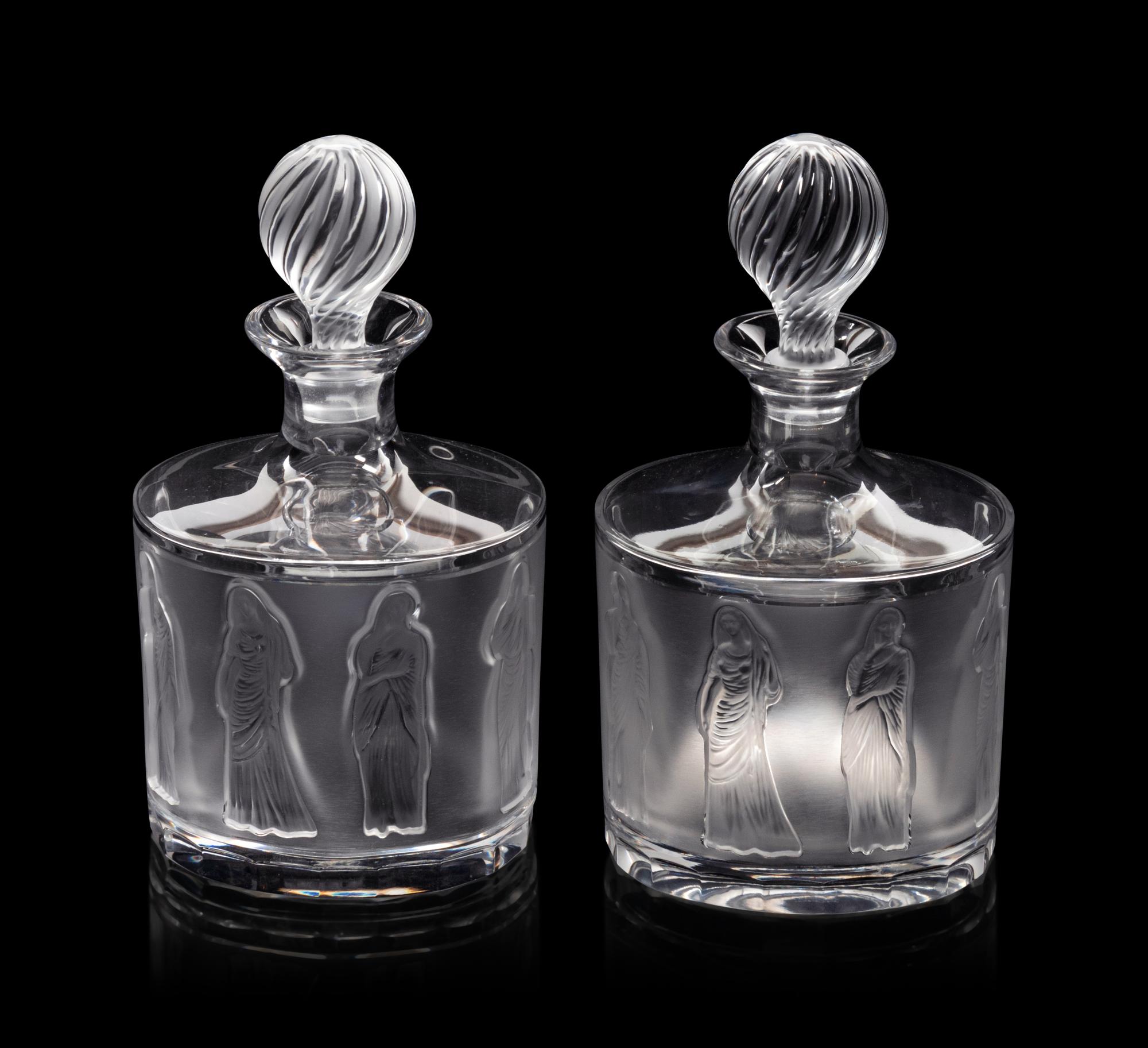 A Pair of Lalique Femmes Decanters