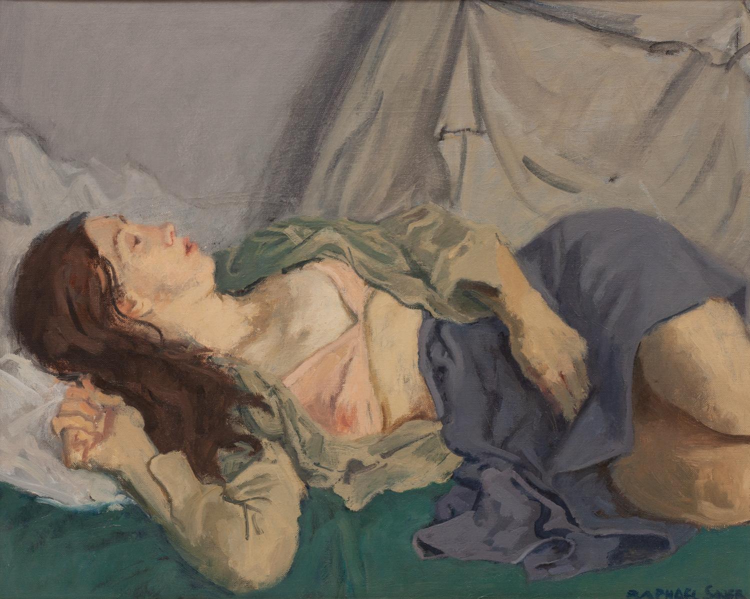 Repose in Blue Skirt