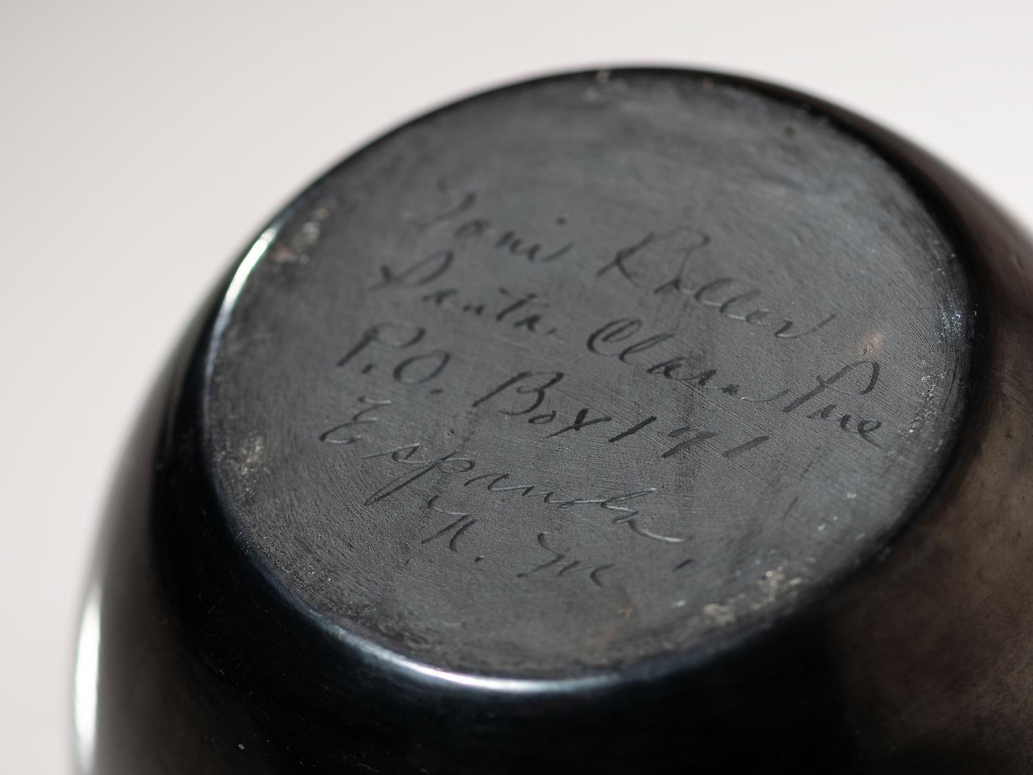 Carved Blackware Pottery Jar