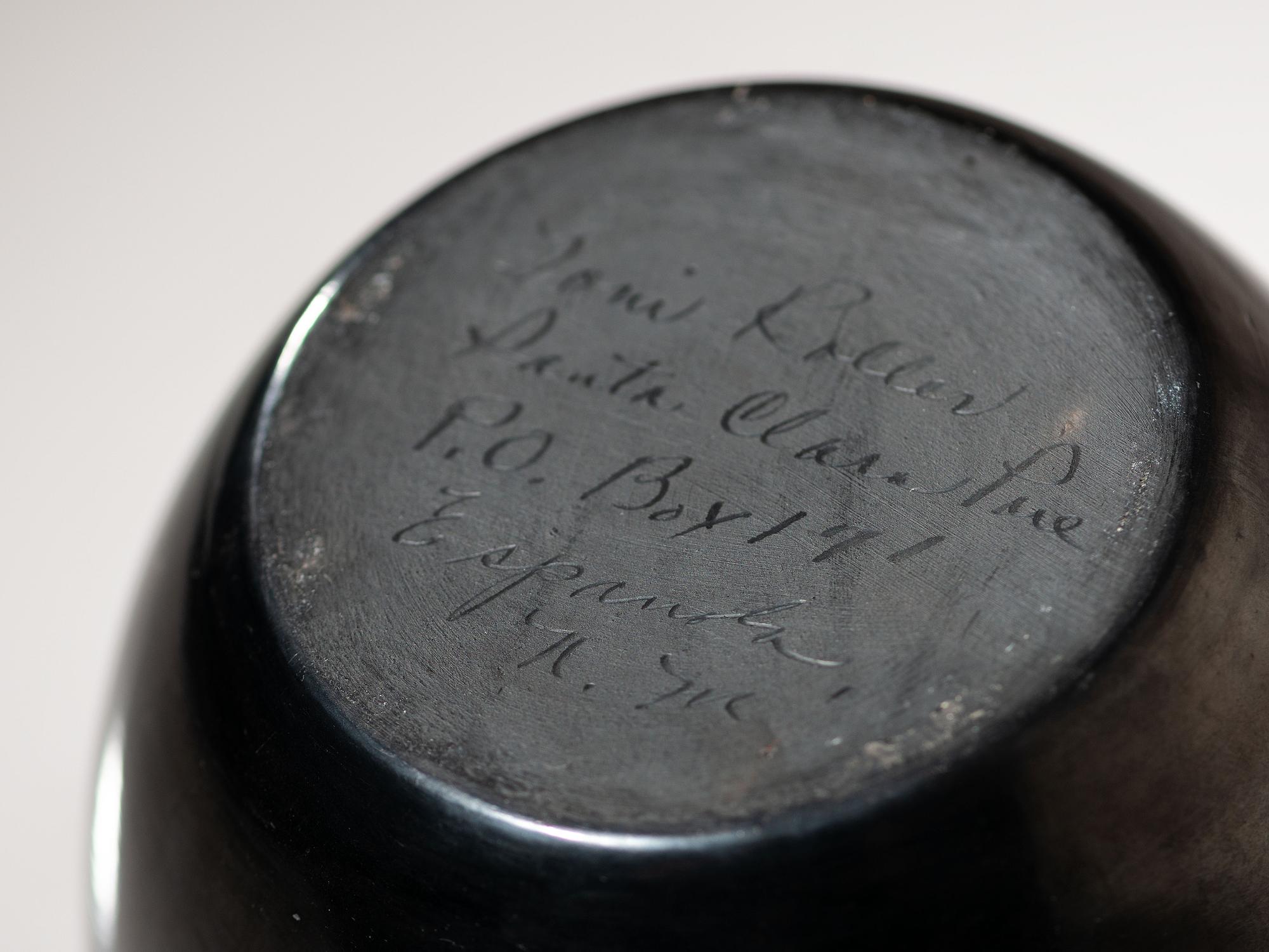 Carved Blackware Pottery Jar