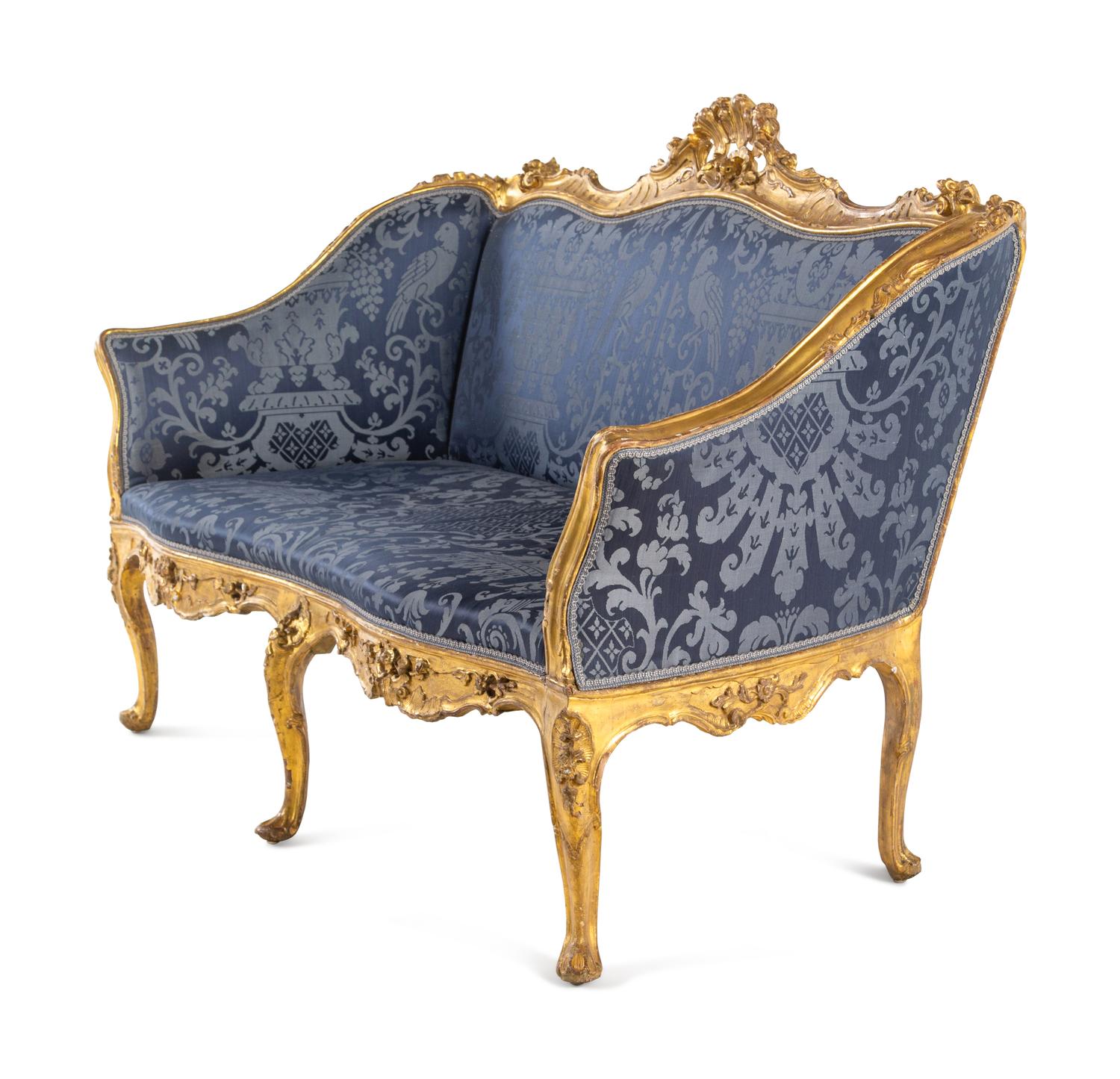 A Continental Giltwood Settee