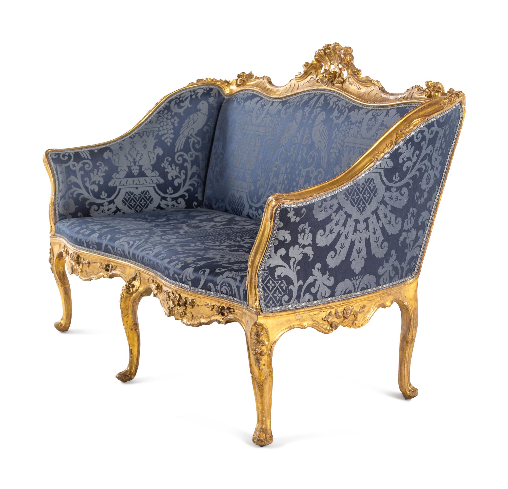 A Continental Giltwood Settee