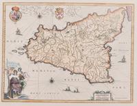 [MAPS]. A Group of 4 engraved maps with hand-coloring depicting Rome, Florence, Sicily, and America, comprising: