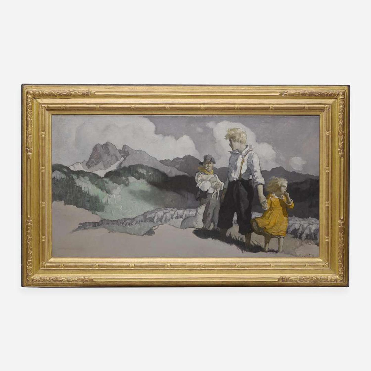 N.C. Wyeth (American, 1882–1945) The Father Kept the Children Near Him, but Always Young Olaf Looked with Tragic Eyes Toward the Slope Where Padfoot Waited