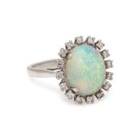 OPAL AND DIAMOND RING