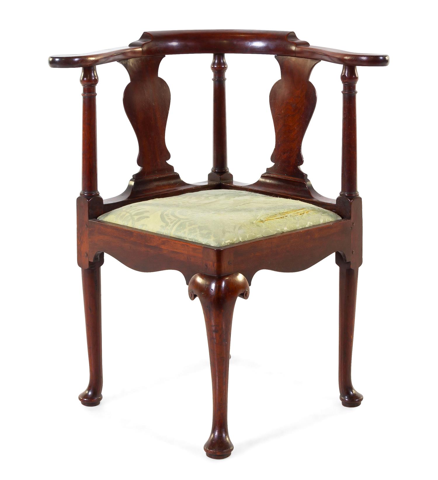 A George III Mahogany Corner Chair