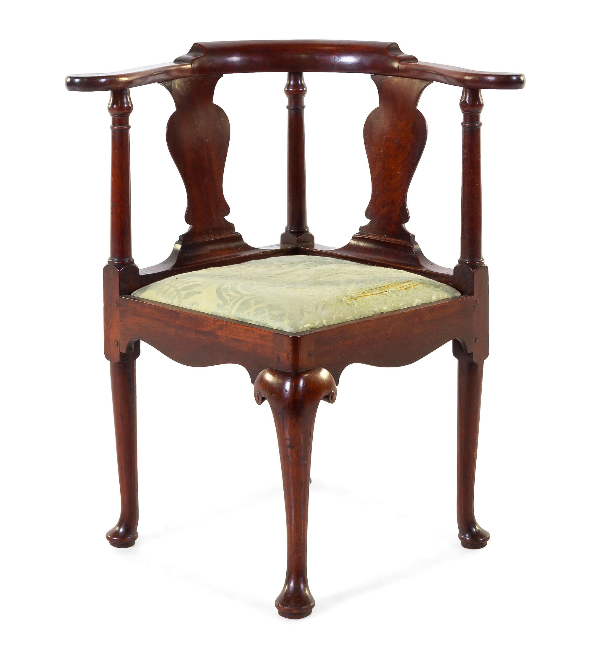 A George III Mahogany Corner Chair