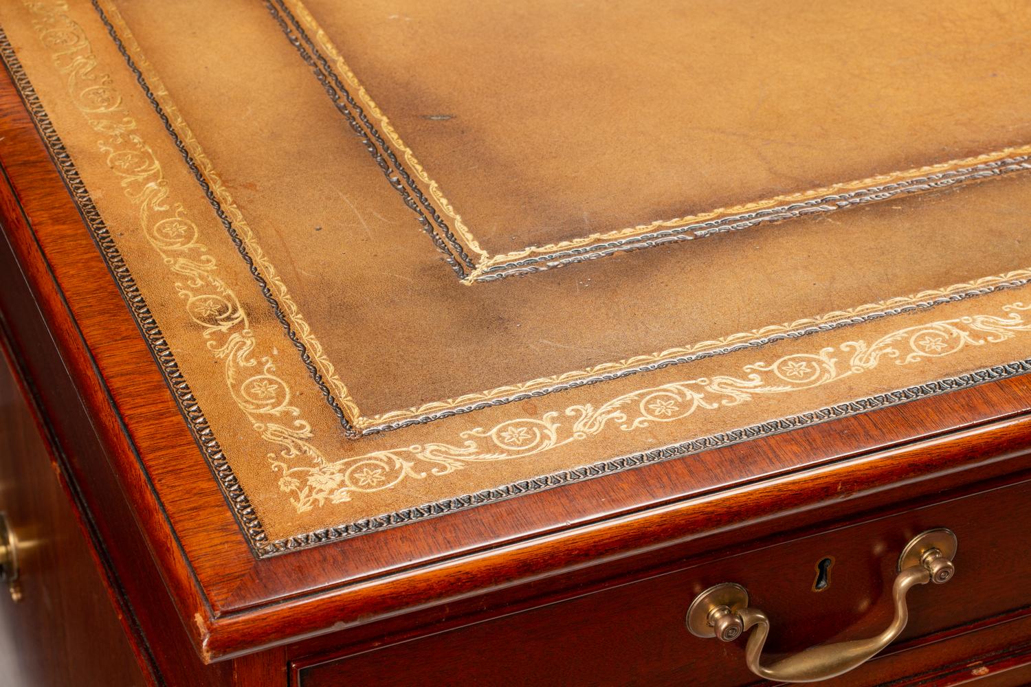 A George III Style Mahogany Partner's Desk