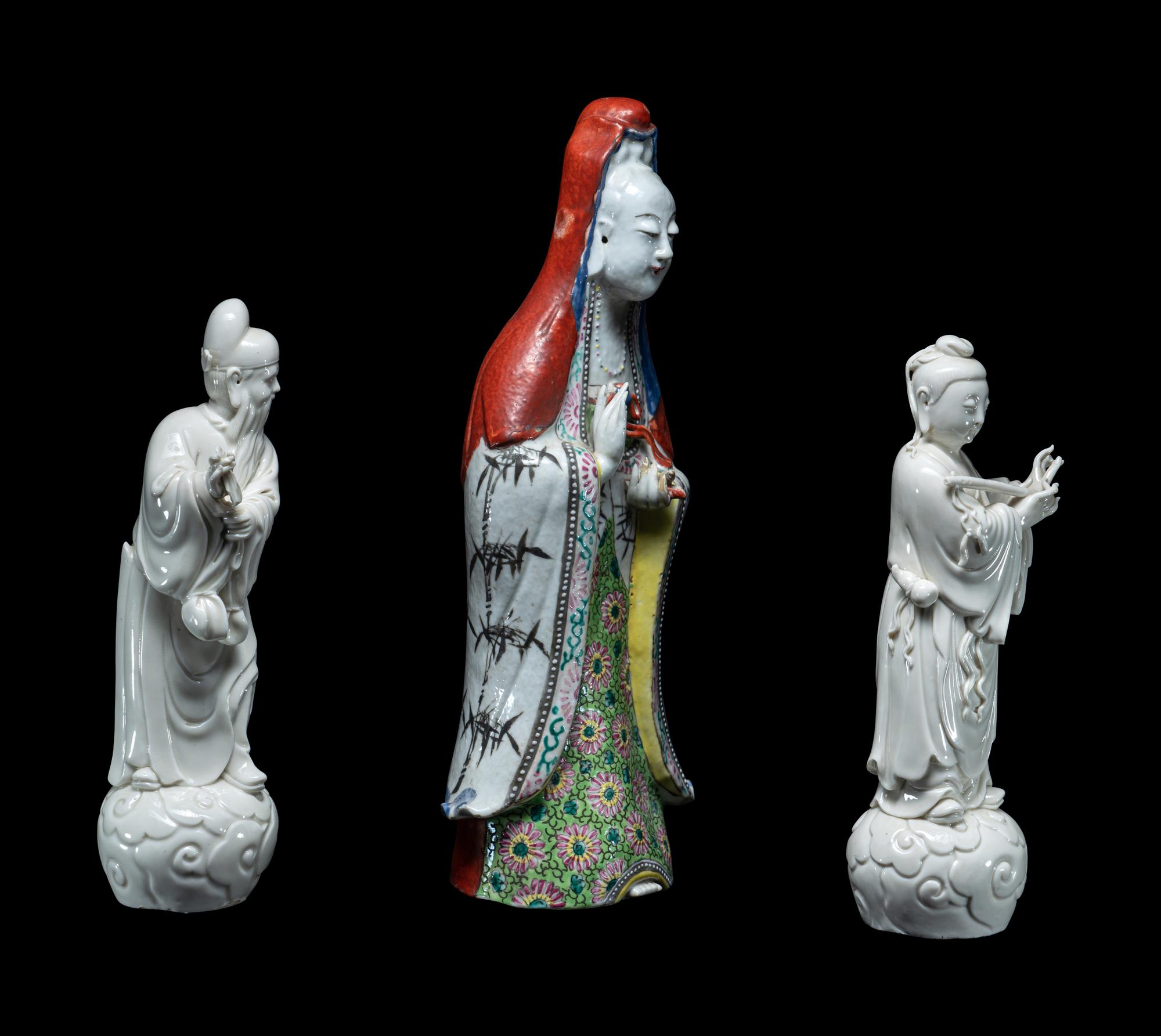 Three Chinese Porcelain Figures of Immortals