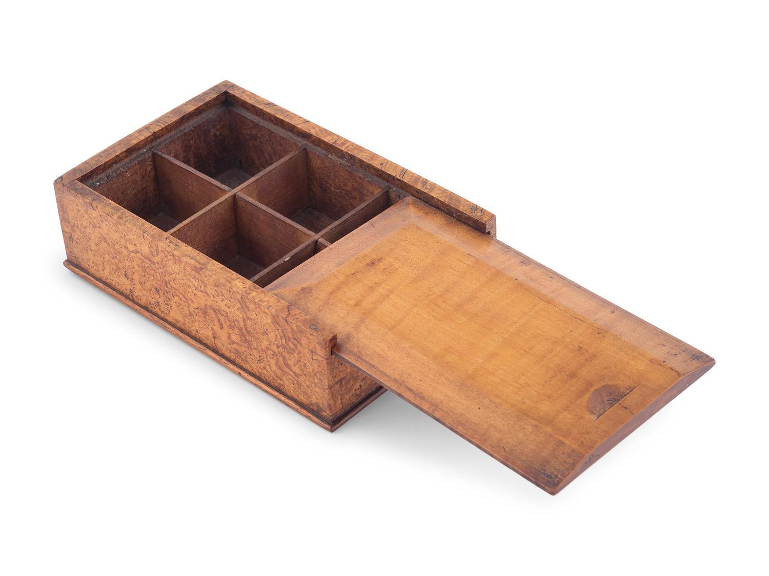 A Fine Figured Maple Slide Lid Box