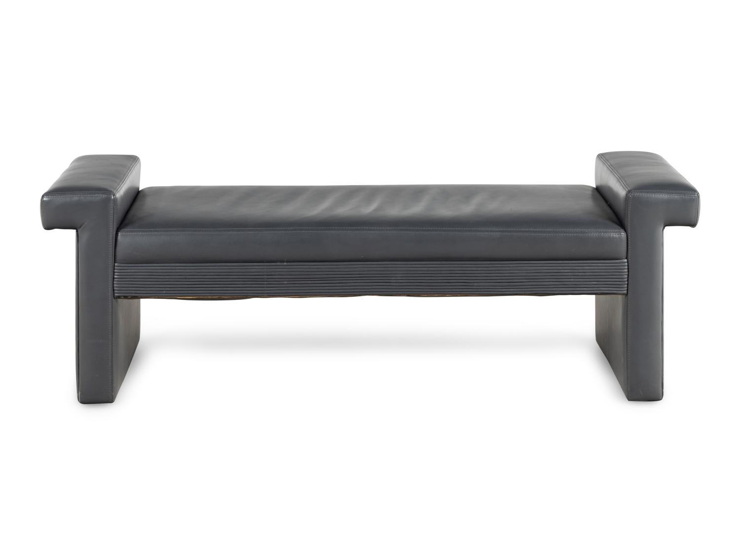 A Faux Leather Upholstered Bench