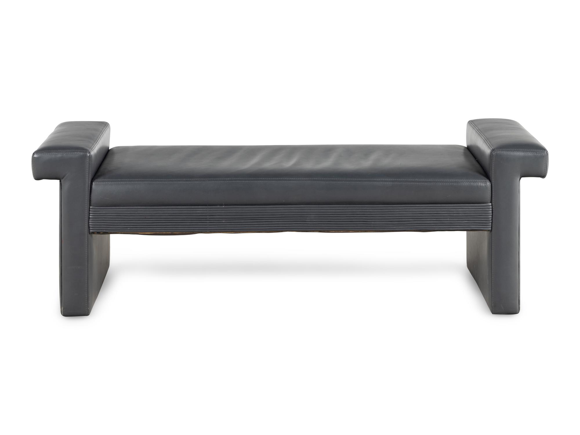 A Faux Leather Upholstered Bench