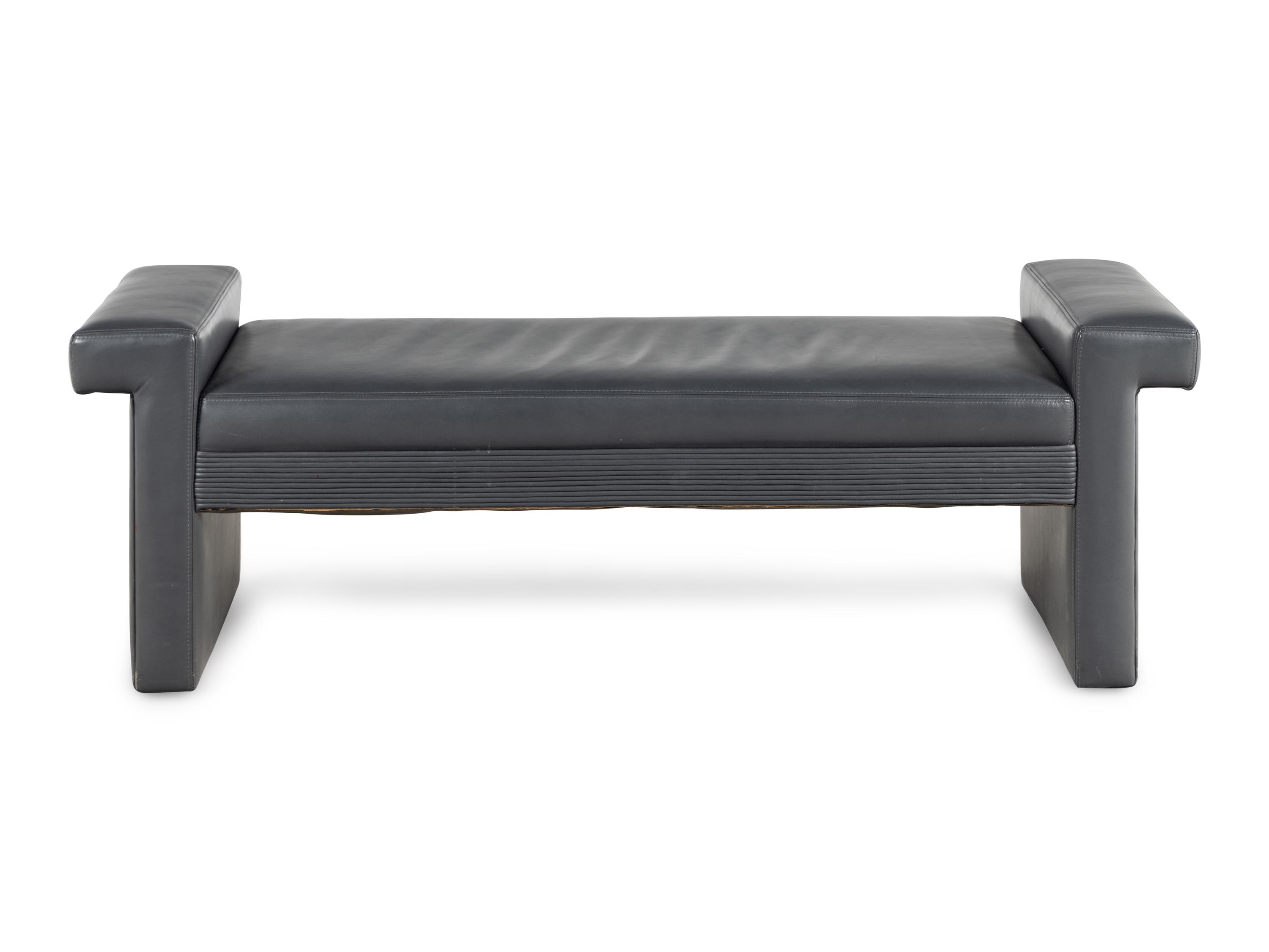 A Faux Leather Upholstered Bench
