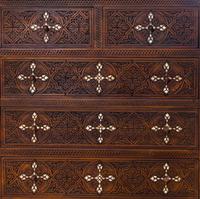 A Syrian Mother-of-Pearl Inlaid Walnut Chest of Drawers — 20TH CENTURY