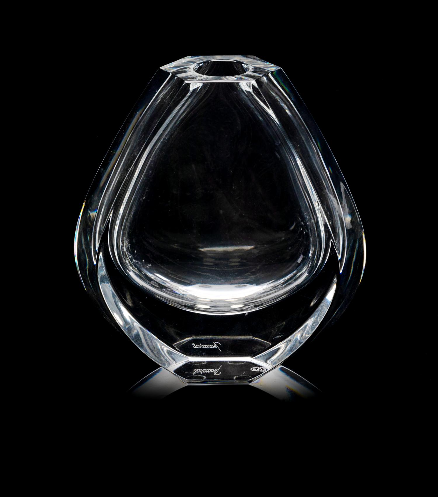 A Baccarat Vase Height 7 1/4 inches.
