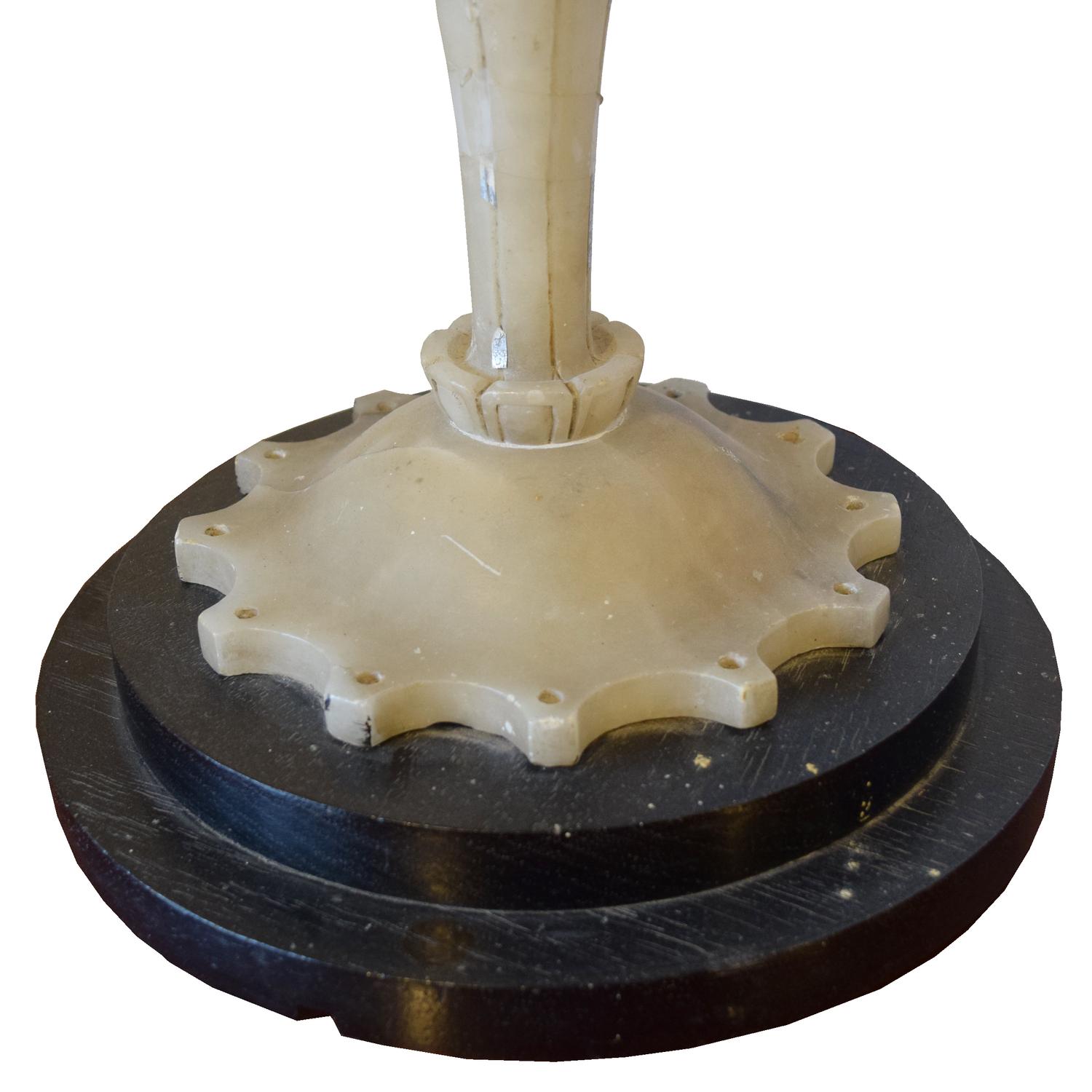 An Alabaster Table Lamp 10" W x 10" D x 21" H — United States, Early 20th Century