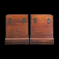 A Pair of Chinese Hardwood, Possibly Huanghuali, Chests, Guanpixiang, 20th Century 二十世紀 或黃花梨官皮箱一對
