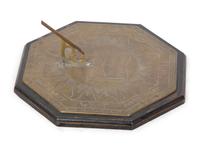 An English Engraved Brass Sundial Signed 'Thomas Callow'