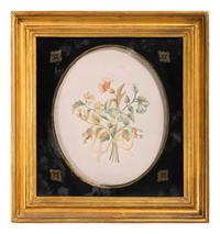 A Pair of Floral Needlework Embroidered Pictures