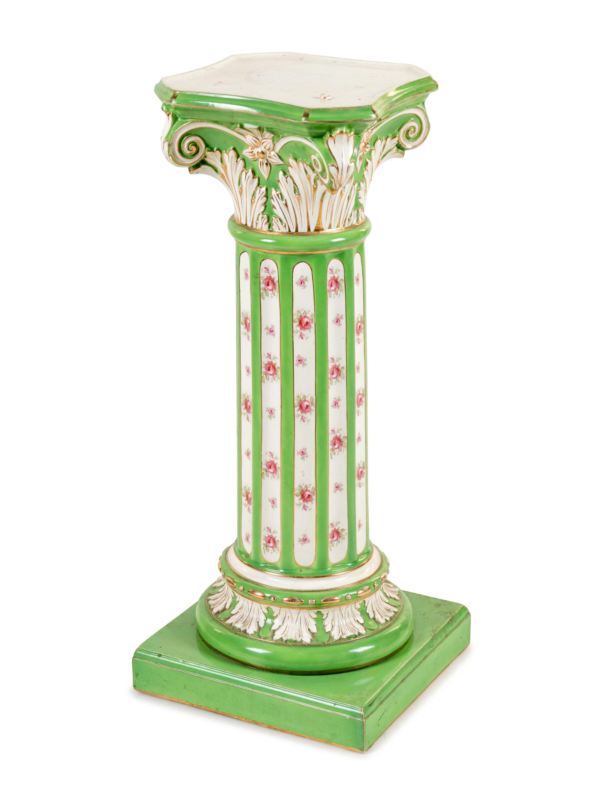 A Continental Ceramic Pedestal