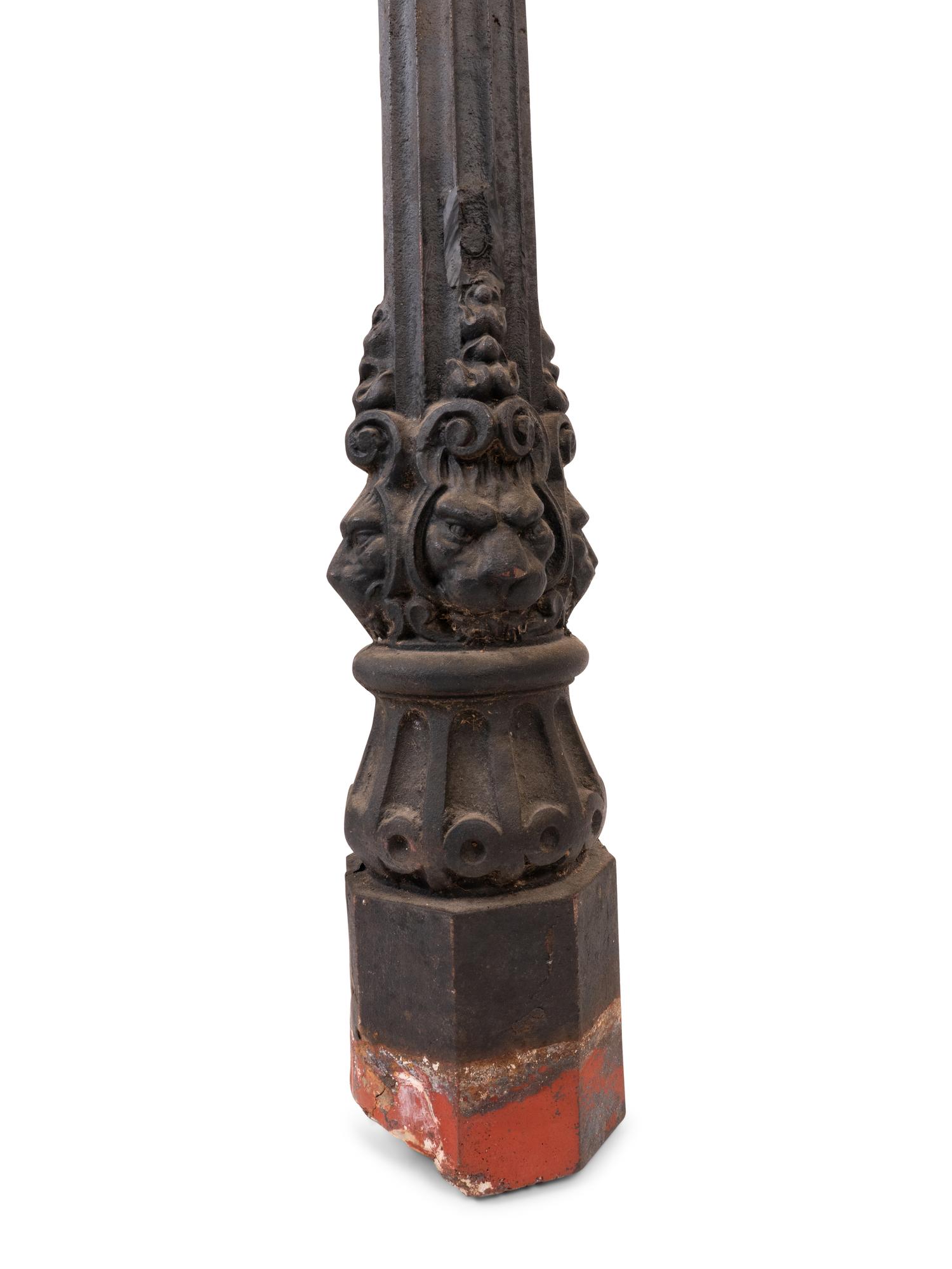 A Pair of Black Iron Garden Posts with Pineapple Finials — LATE 19TH/EARLY 20TH CENTURY
