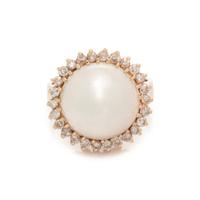 MABÉ PEARL AND DIAMOND RING