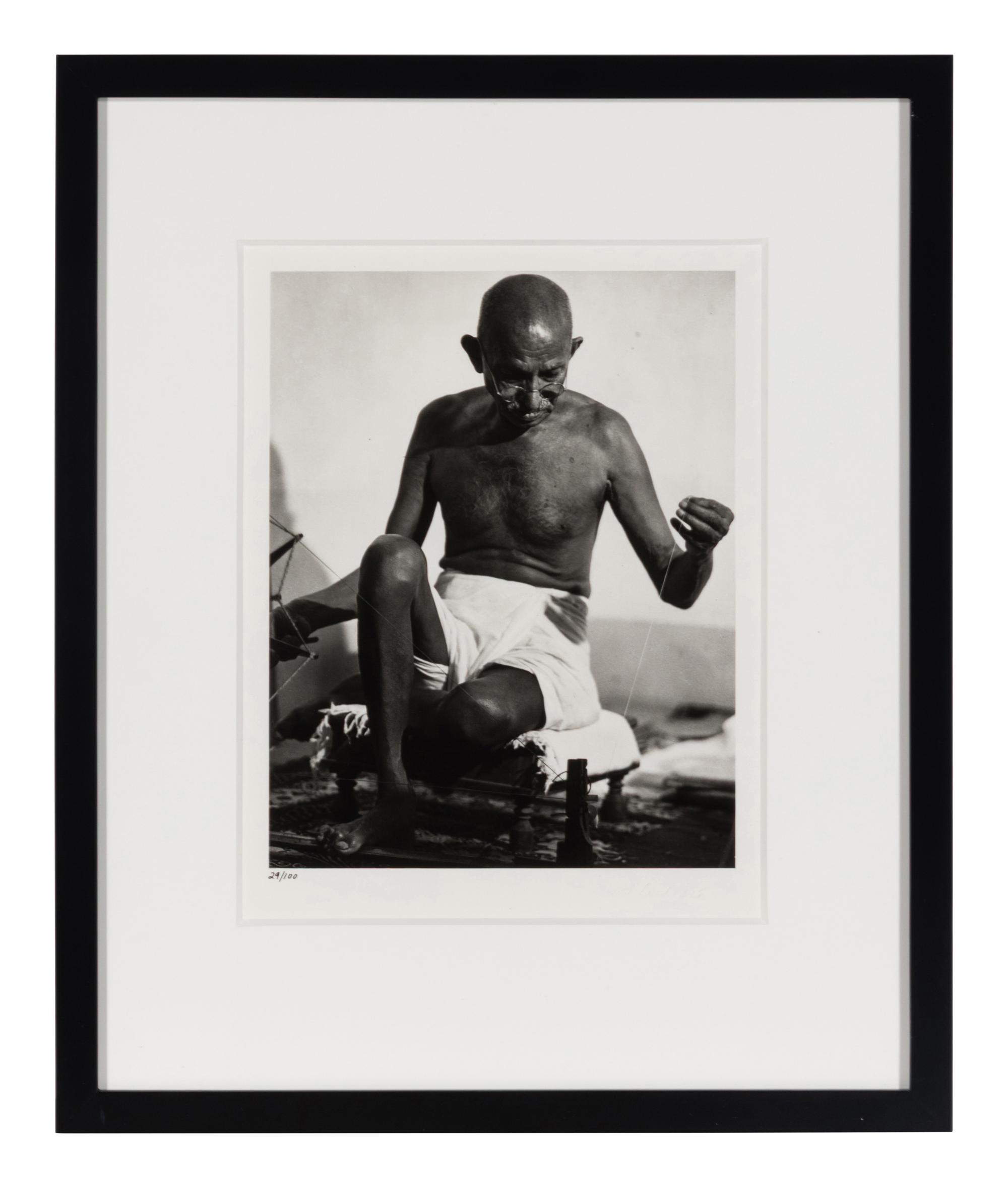 Gandhi Spinning Thread, 1946; printed 2010