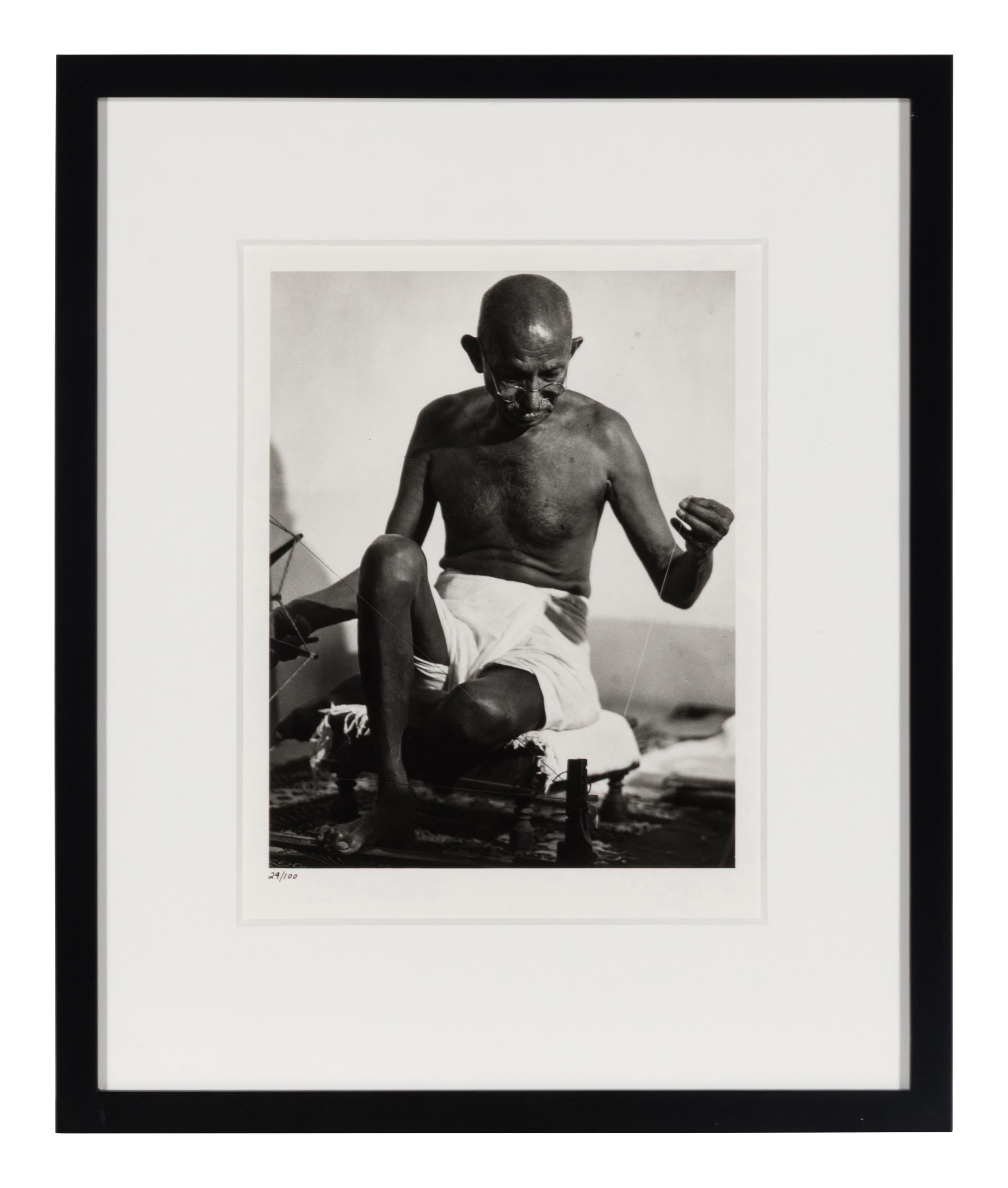 Gandhi Spinning Thread, 1946; printed 2010