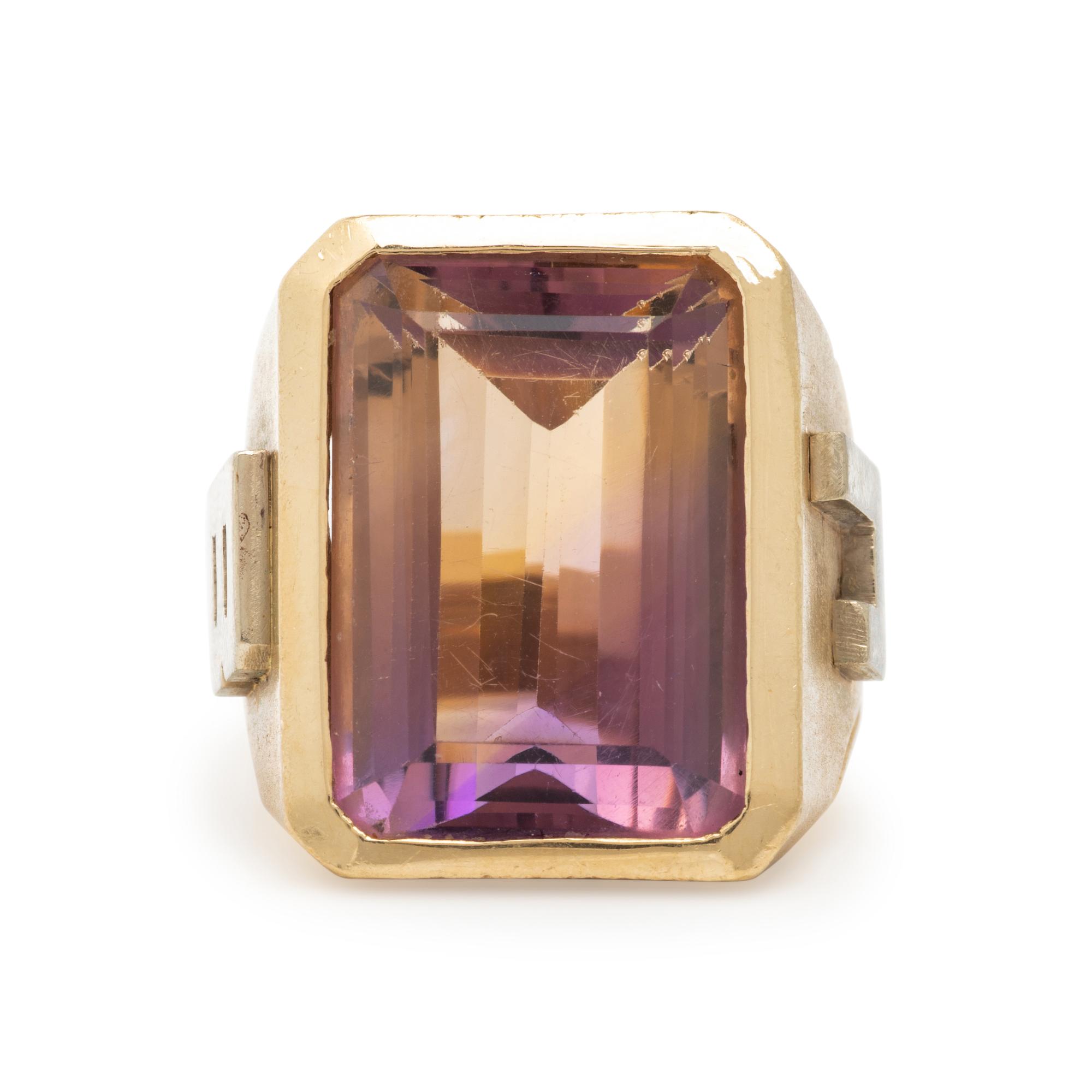 Yellow Gold and Ametrine Ring