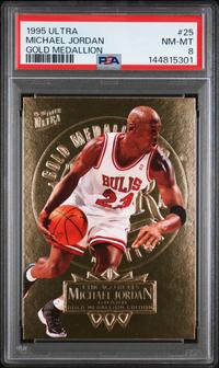 A 1995-96 Fleer Ultra Michael Jordan Gold Medallion Basketball Card No. 25 (PSA 8 NM-MT)