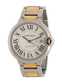 CARTIER, STAINLESS STEEL AND 18K YELLOW GOLD 'BALLON BLEU' WATCH